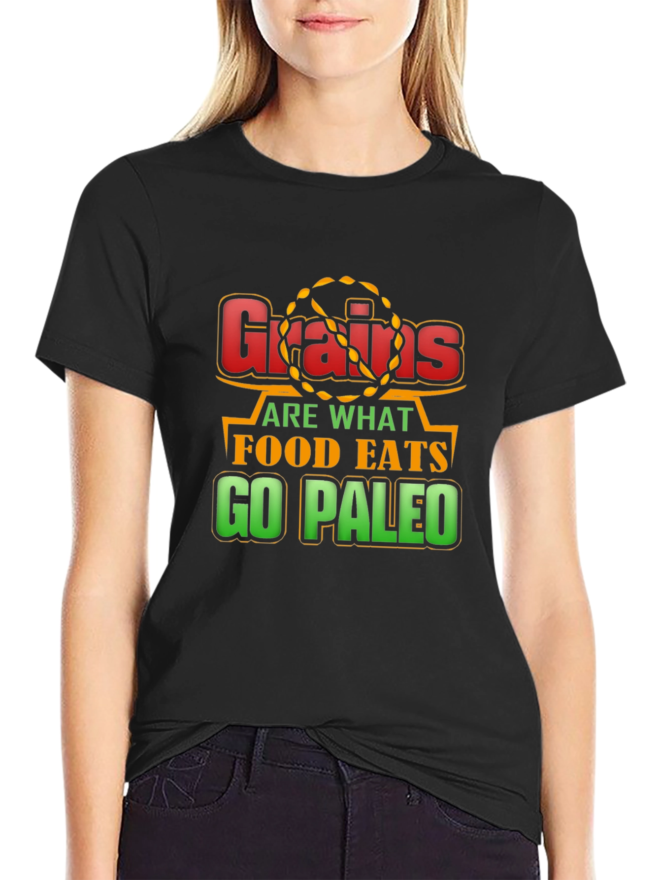 Camiseta Negra Grains are what food eats