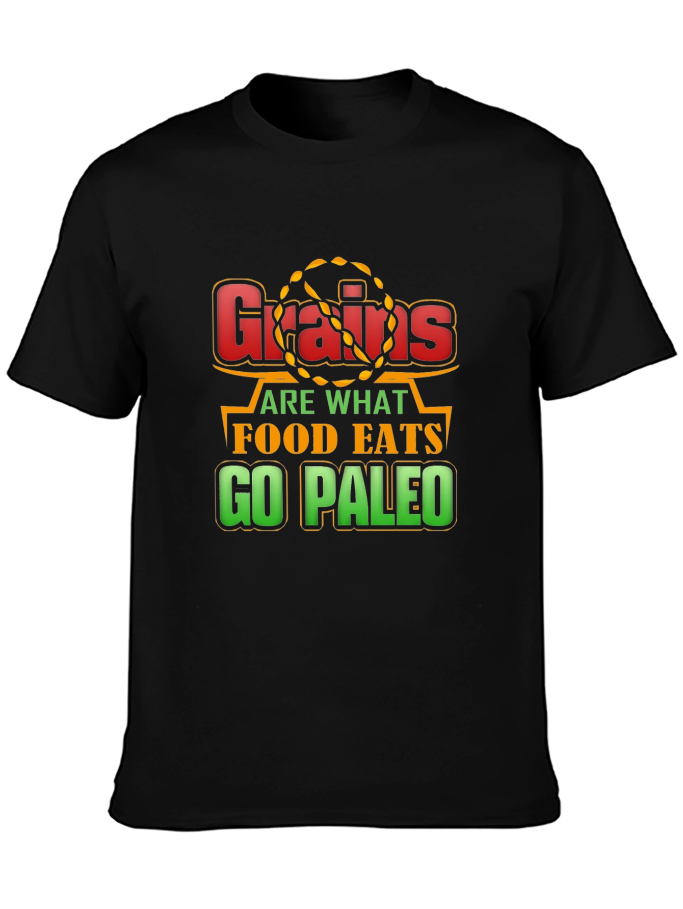 Camiseta Negra Grains are what food eats