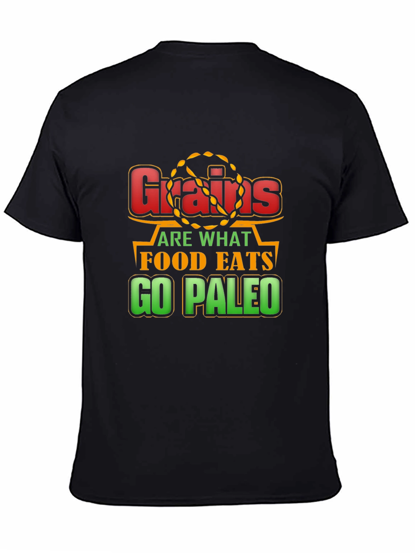 Camiseta Negra Grains are what food eats