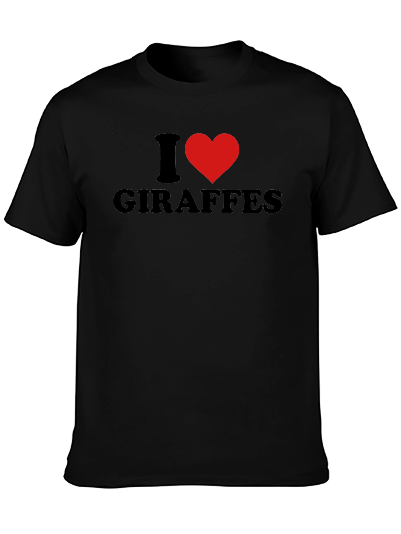 Camiseta Negra Amo a las Jirafas para Hombre