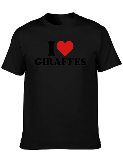 Camiseta Negra Amo a las Jirafas para Hombre
