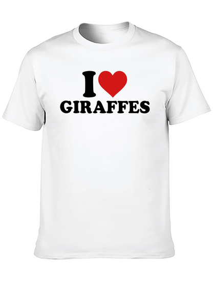 Camiseta Negra Amo a las Jirafas para Hombre