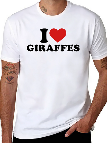 Camiseta Negra Amo a las Jirafas para Hombre