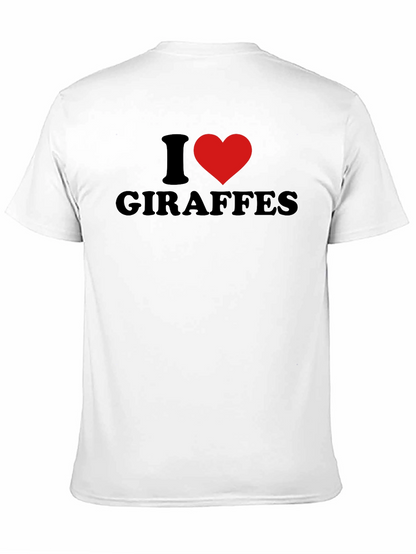 Camiseta Negra Amo a las Jirafas para Hombre