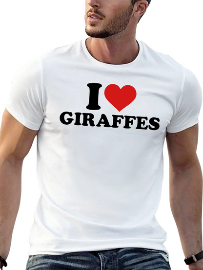 Camiseta Negra Amo a las Jirafas para Hombre