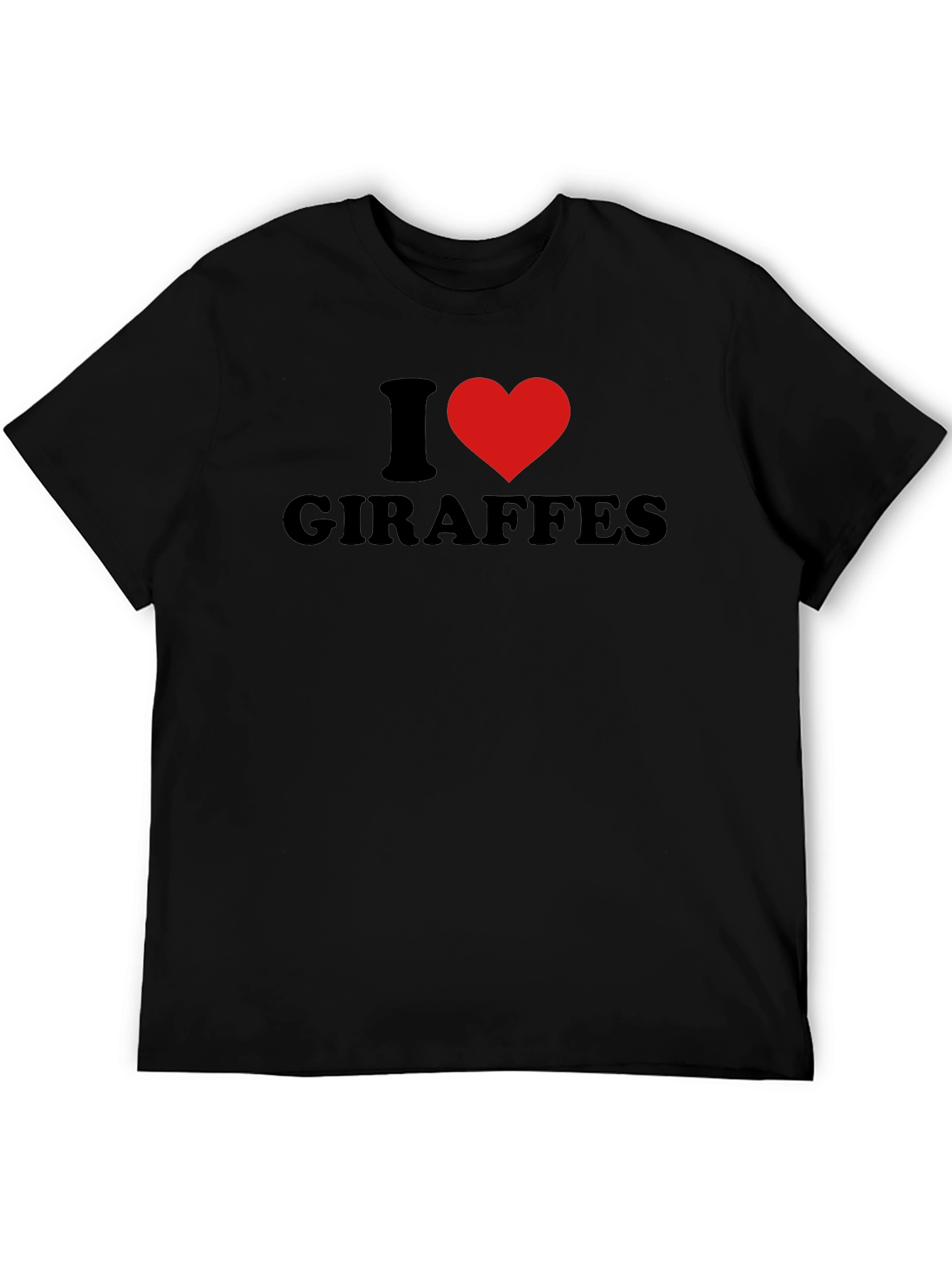 Camiseta Negra Amo a las Jirafas para Hombre