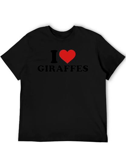 Camiseta Negra Amo a las Jirafas para Hombre