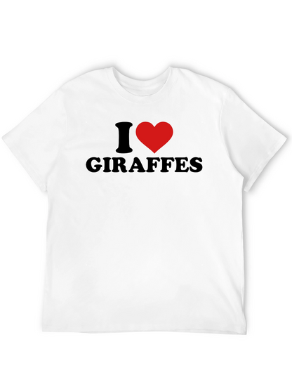 Camiseta Negra Amo a las Jirafas para Hombre