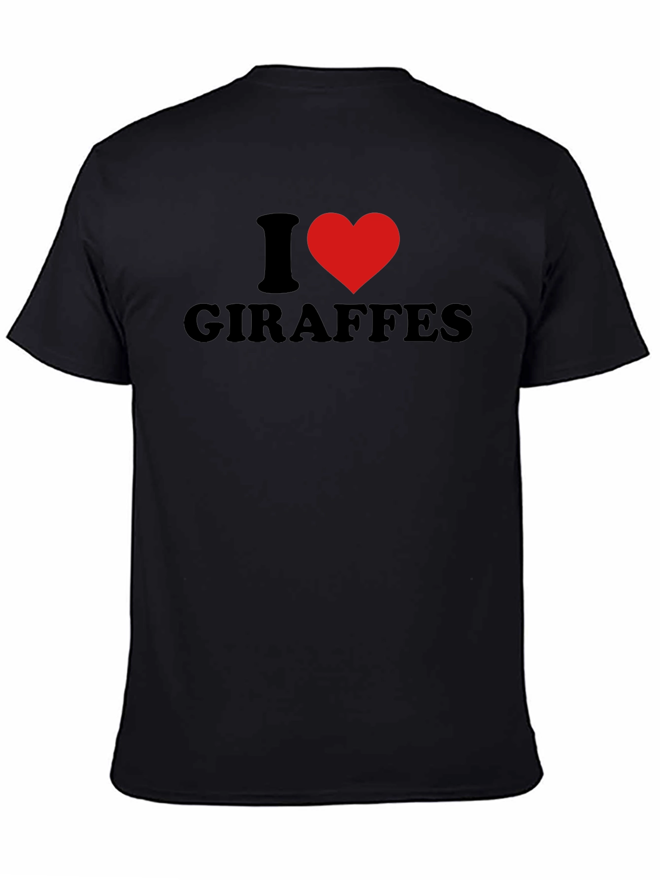Camiseta Negra Amo a las Jirafas para Hombre