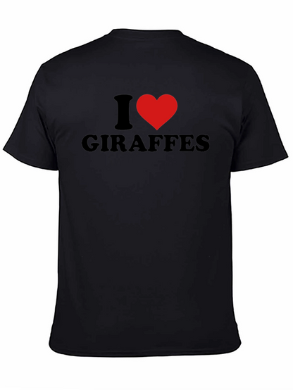 Camiseta Negra Amo a las Jirafas para Hombre