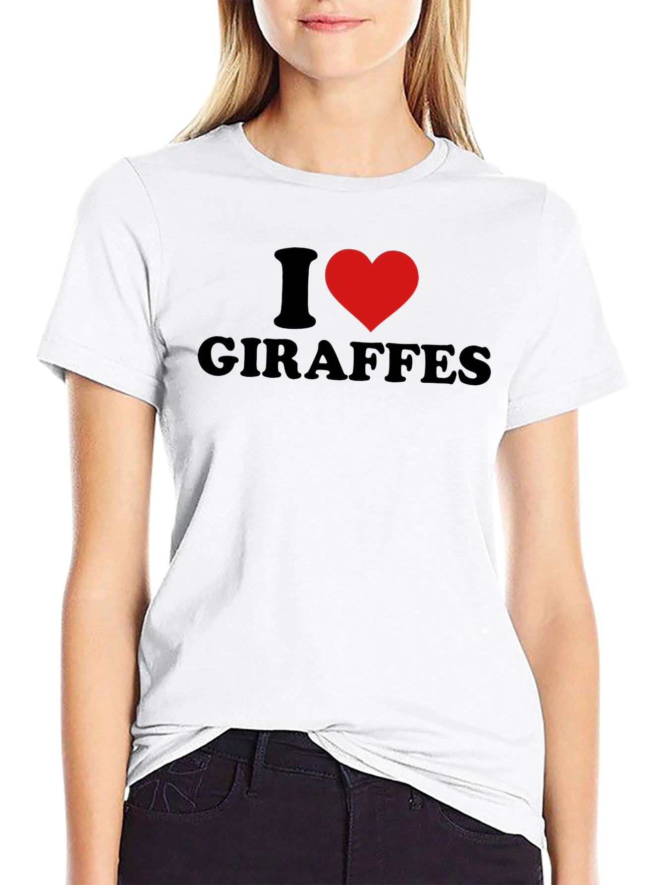 Camiseta Negra Amo a las Jirafas para Hombre