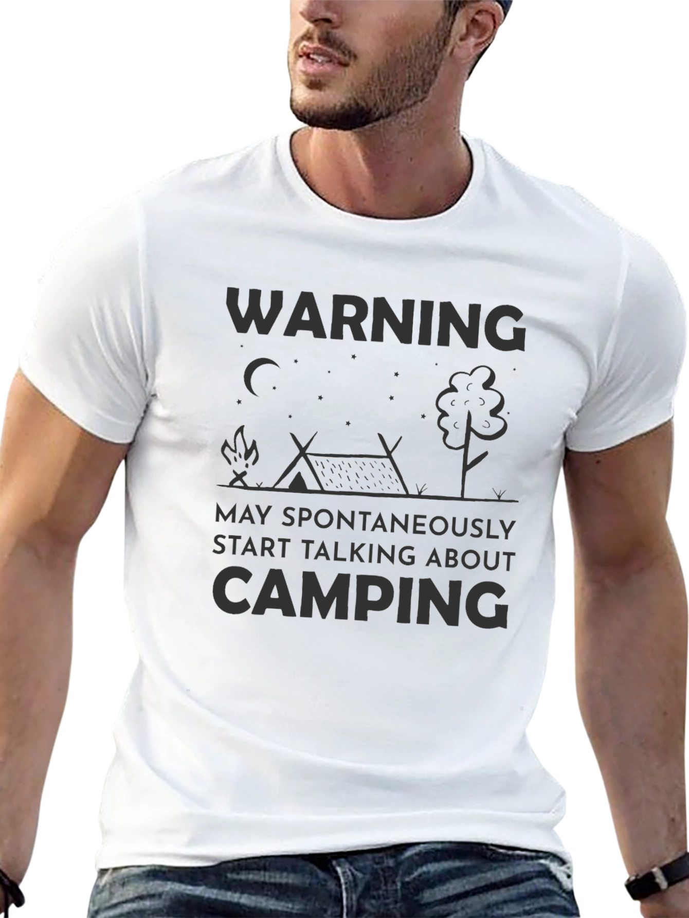 Camiseta Negra Humorística de Camping