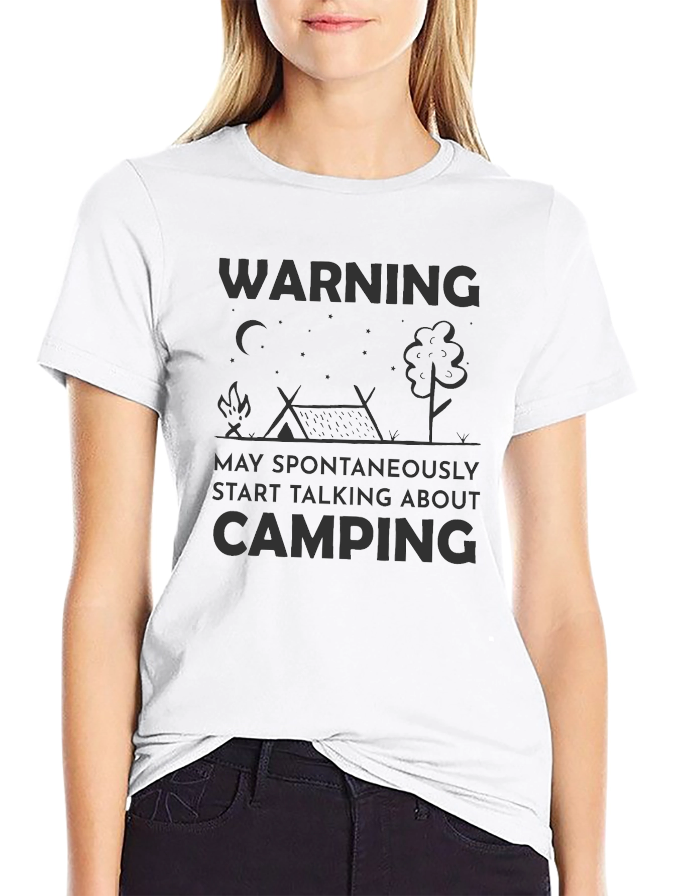 Camiseta Negra Humorística de Camping