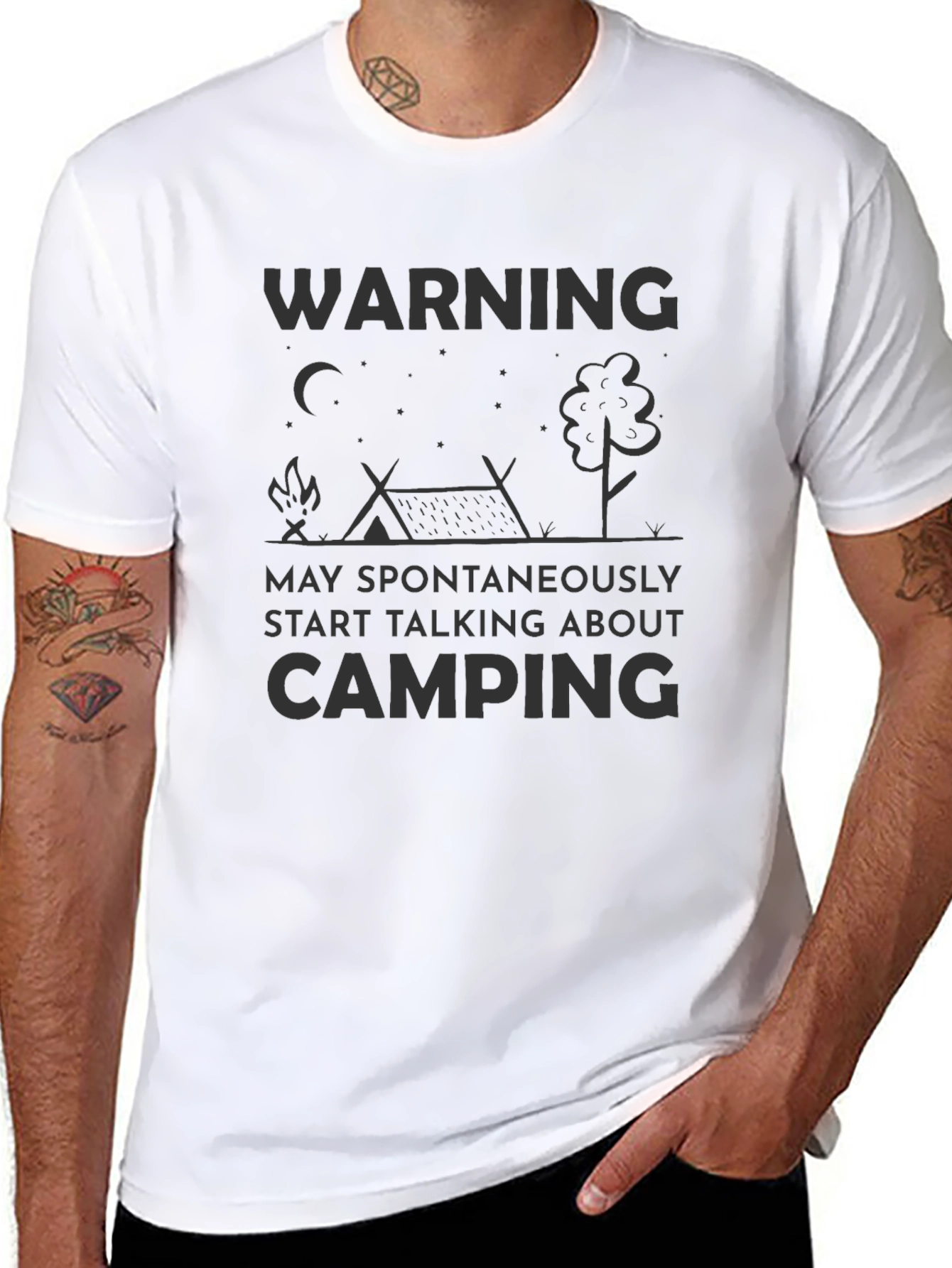 Camiseta Negra Humorística de Camping