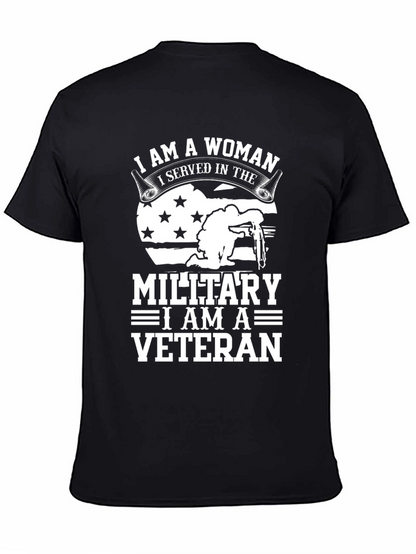 Camiseta Negra Veterana Militar Mujer