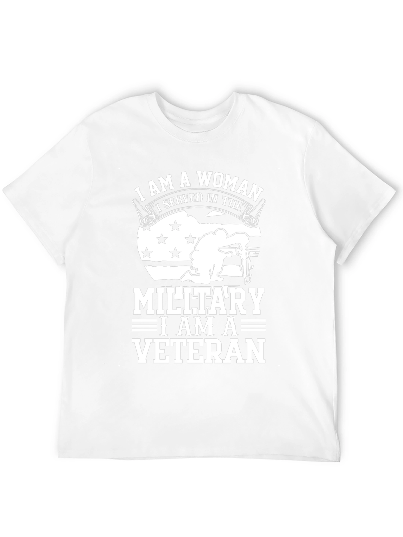 Camiseta Negra Veterana Militar Mujer