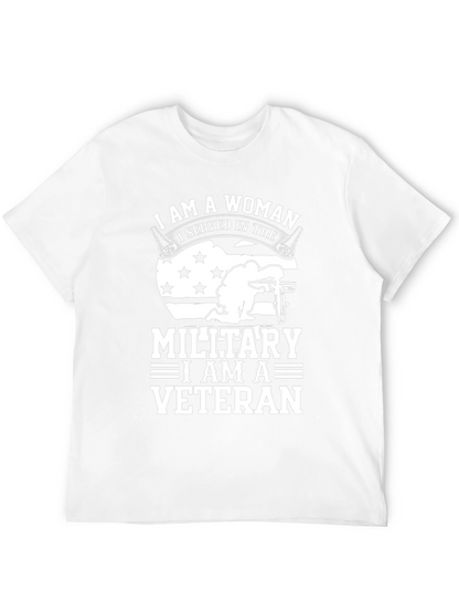 Camiseta Negra Veterana Militar Mujer