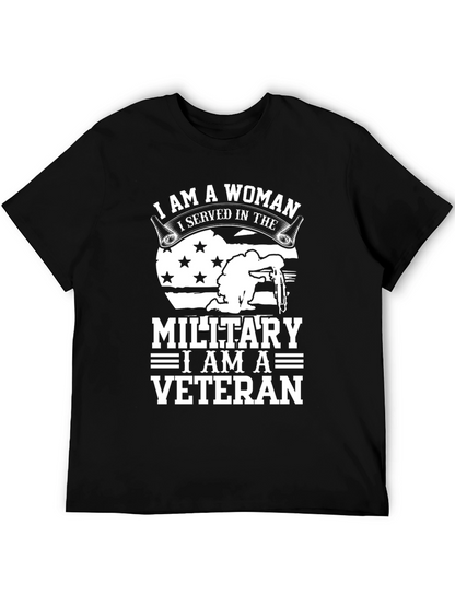 Camiseta Negra Veterana Militar Mujer