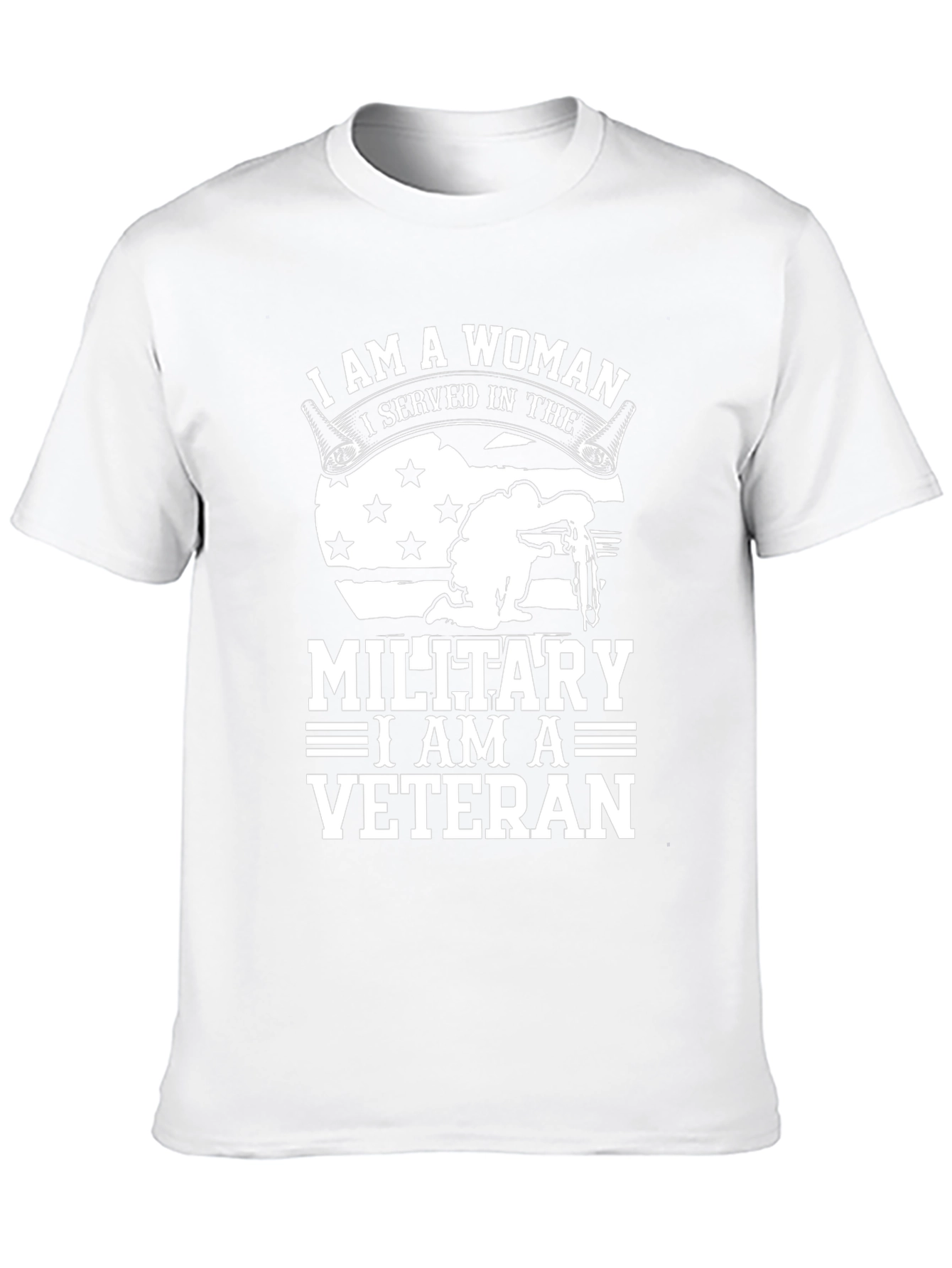 Camiseta Negra Veterana Militar Mujer