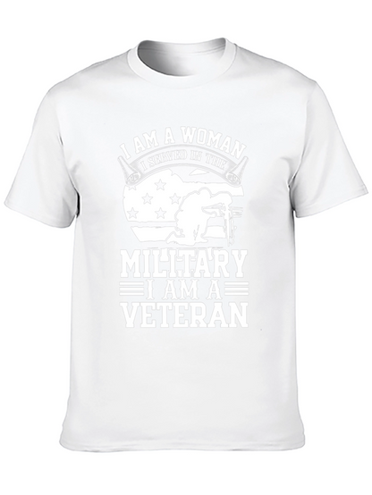Camiseta Negra Veterana Militar Mujer