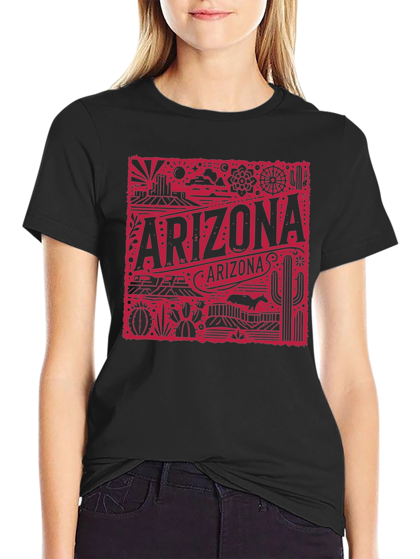 Camiseta Negra Arizona Retro