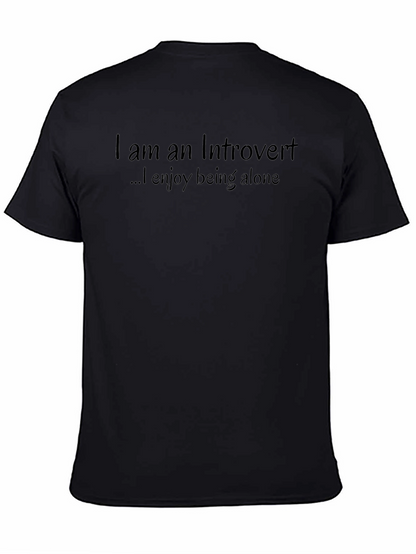 Camiseta Negra Soy Introvertido Disfruto Solo