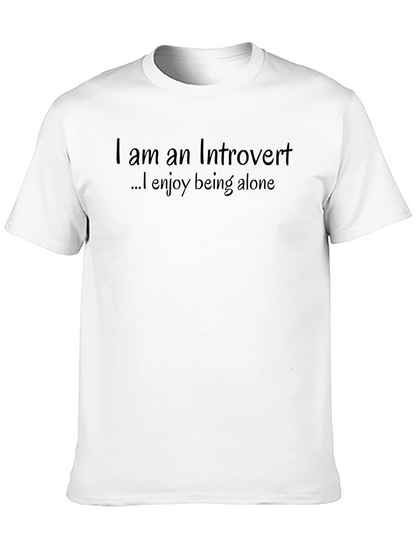 Camiseta Negra Soy Introvertido Disfruto Solo