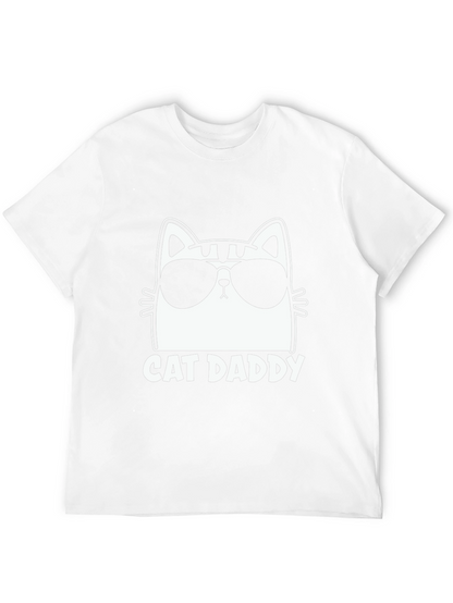 Camiseta Negra Cat Daddy Diseño Gato con Gafas