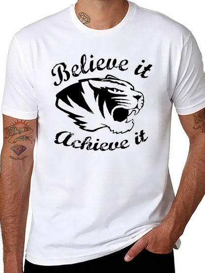 Camiseta Negra Motivacional Tigre - Cree y Logra