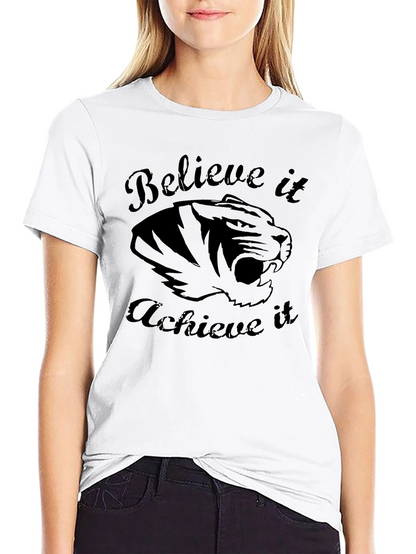 Camiseta Negra Motivacional Tigre - Cree y Logra
