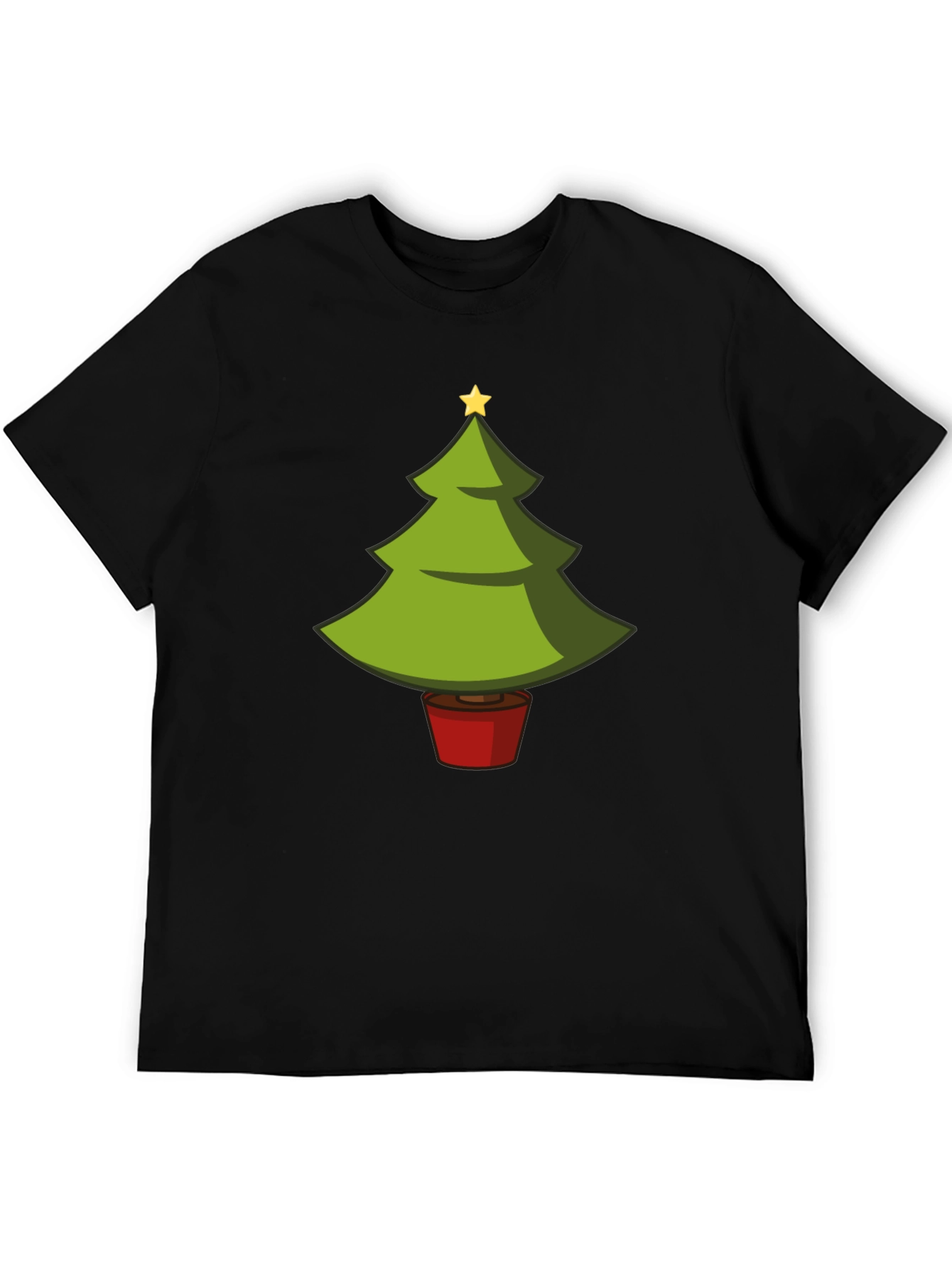 Camiseta Negra con Árbol de Navidad Divertido