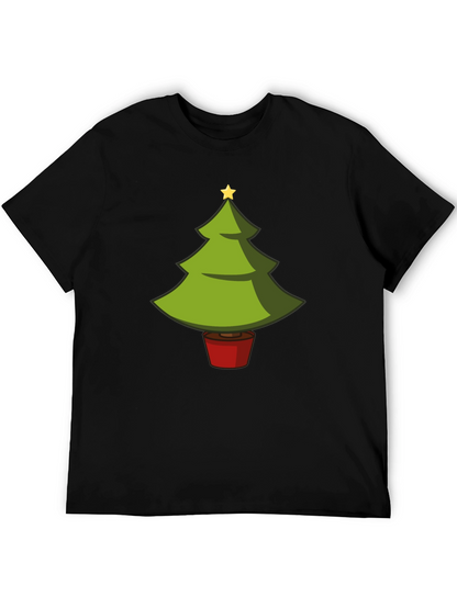 Camiseta Negra con Árbol de Navidad Divertido