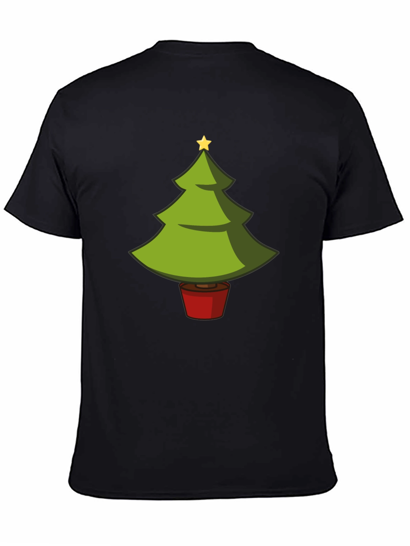 Camiseta Negra con Árbol de Navidad Divertido