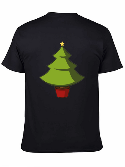 Camiseta Negra con Árbol de Navidad Divertido