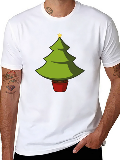 Camiseta Negra con Árbol de Navidad Divertido