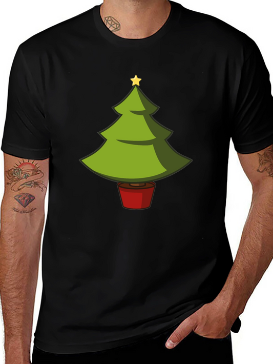 Camiseta Negra con Árbol de Navidad Divertido