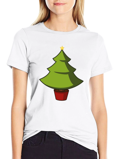 Camiseta Negra con Árbol de Navidad Divertido