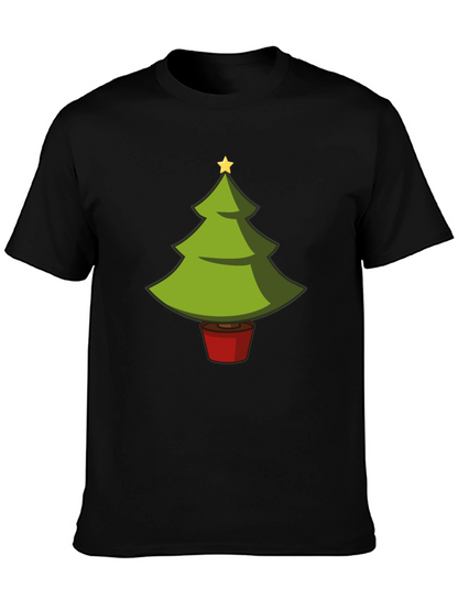 Camiseta Negra con Árbol de Navidad Divertido