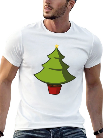 Camiseta Negra con Árbol de Navidad Divertido