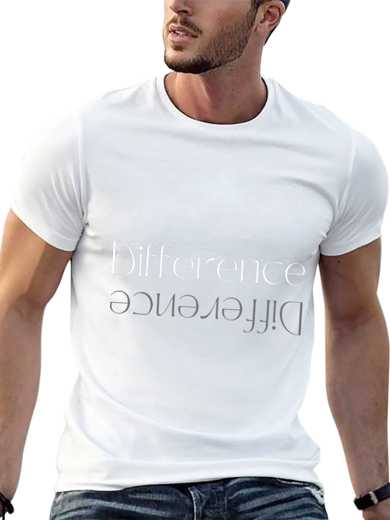 Camiseta Negra Hombre: Diferencia Reflejada