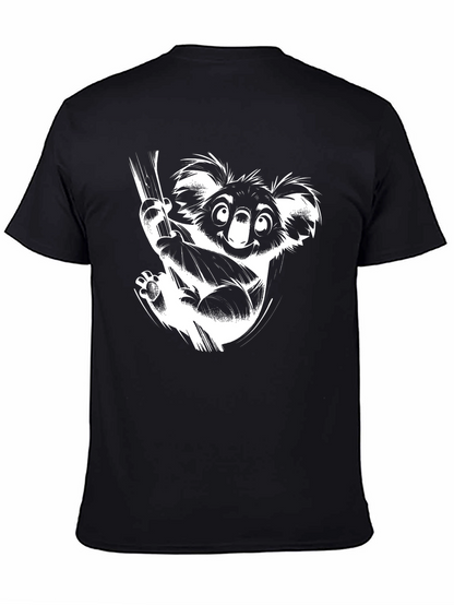Camiseta Negra con Diseño de Koala Divertido