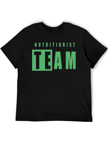 Camiseta Negra Nutricionista Team Diseño Gráfico
