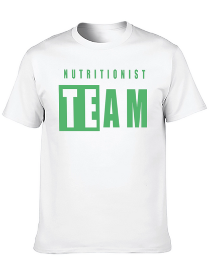 Camiseta Negra Nutricionista Team Diseño Gráfico
