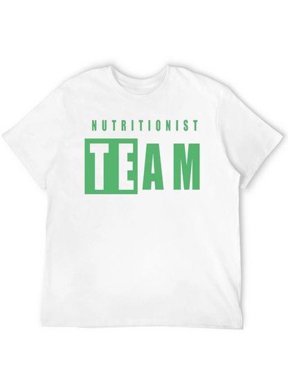 Camiseta Negra Nutricionista Team Diseño Gráfico