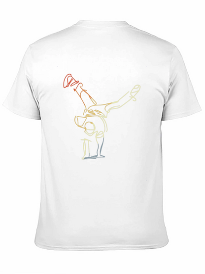 Camiseta Negra con Diseño de Bailarín Abstracto