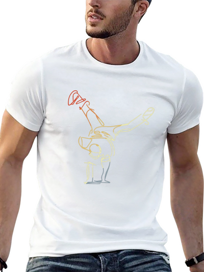 Camiseta Negra con Diseño de Bailarín Abstracto
