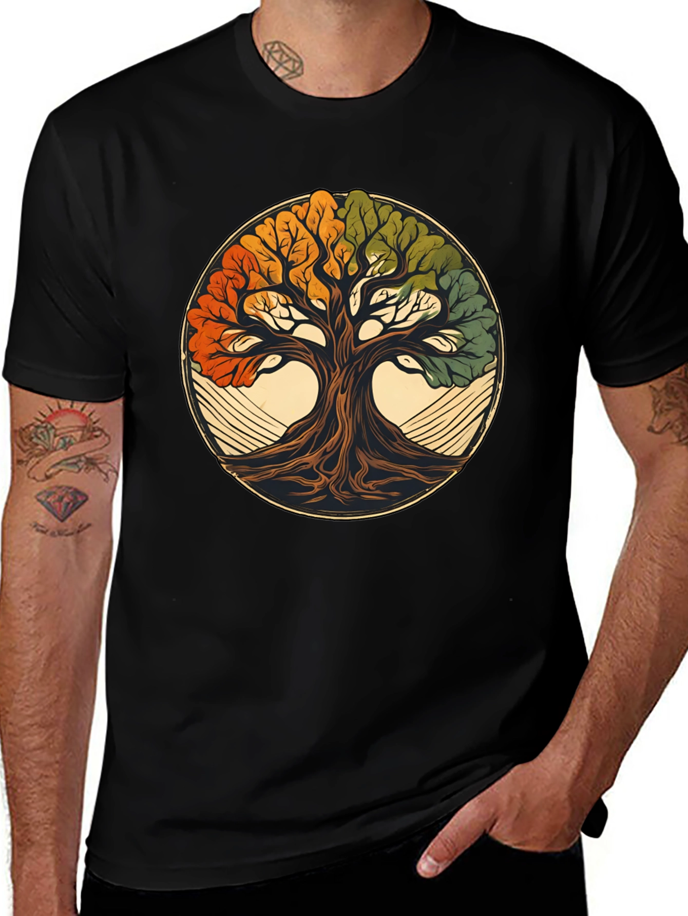 Camiseta Negra Árbol de la Vida