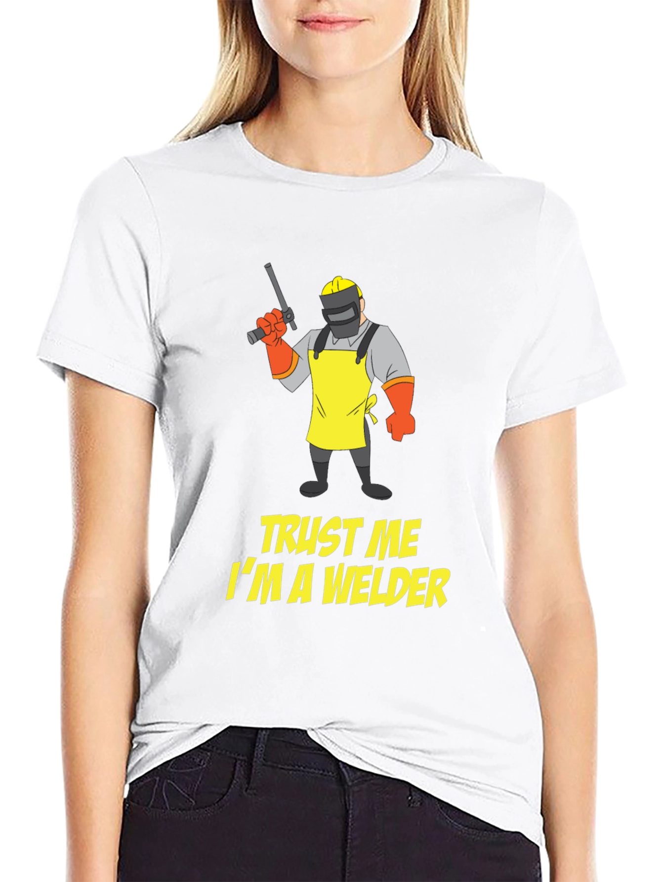 Camiseta Negra: Confía en Mí Soy Soldador