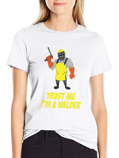 Camiseta Negra: Confía en Mí Soy Soldador