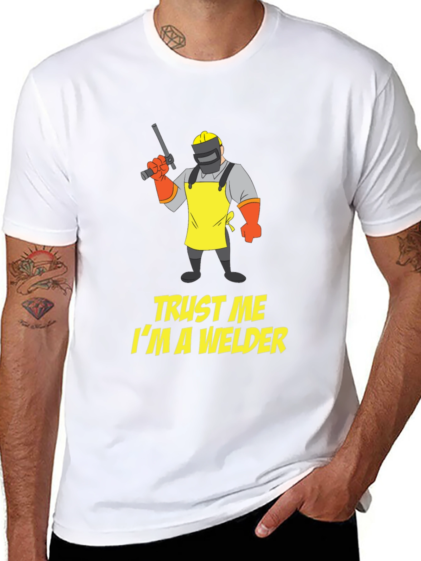 Camiseta Negra: Confía en Mí Soy Soldador